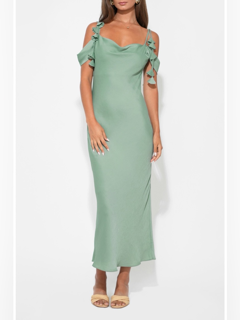 Adelyn Rae Alana Cold Shoulder Dress Sea Jade Large NWT